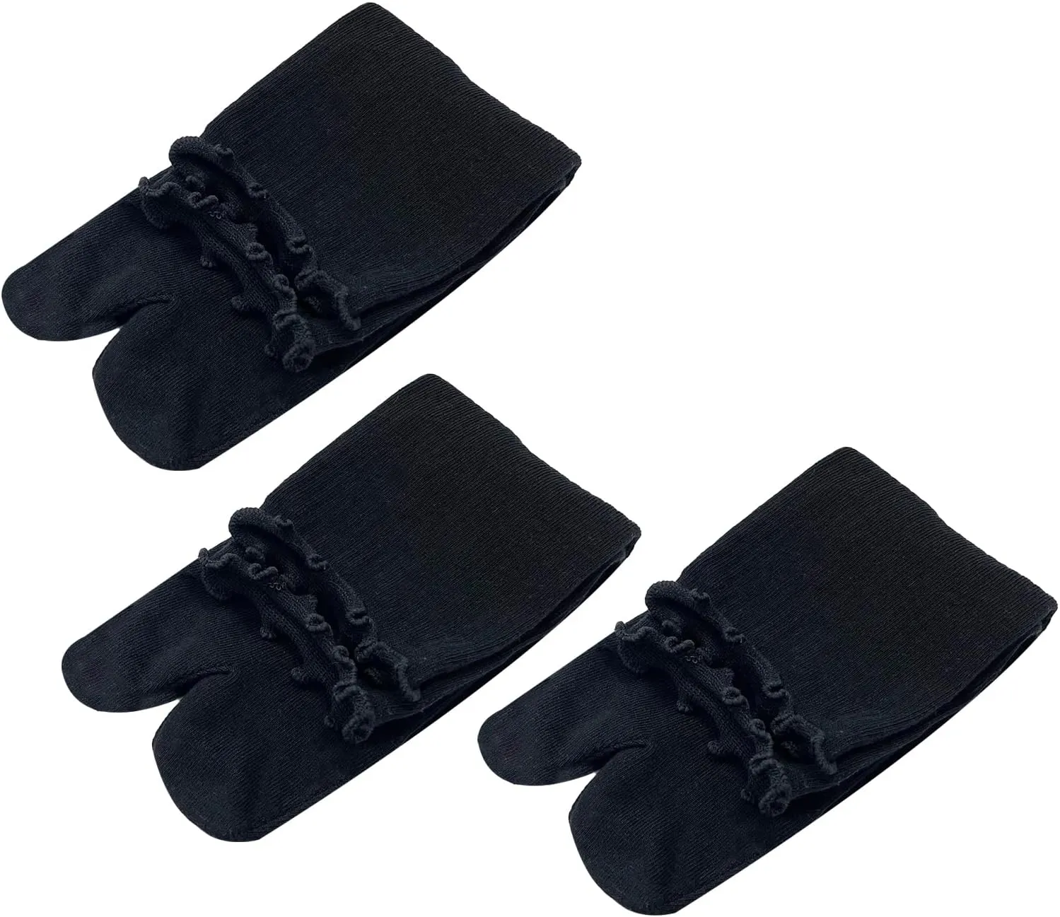 3 Pairs Tabi Split Toe Japanese Socks Frilly Cotton Tabi Sandal Socks for Women