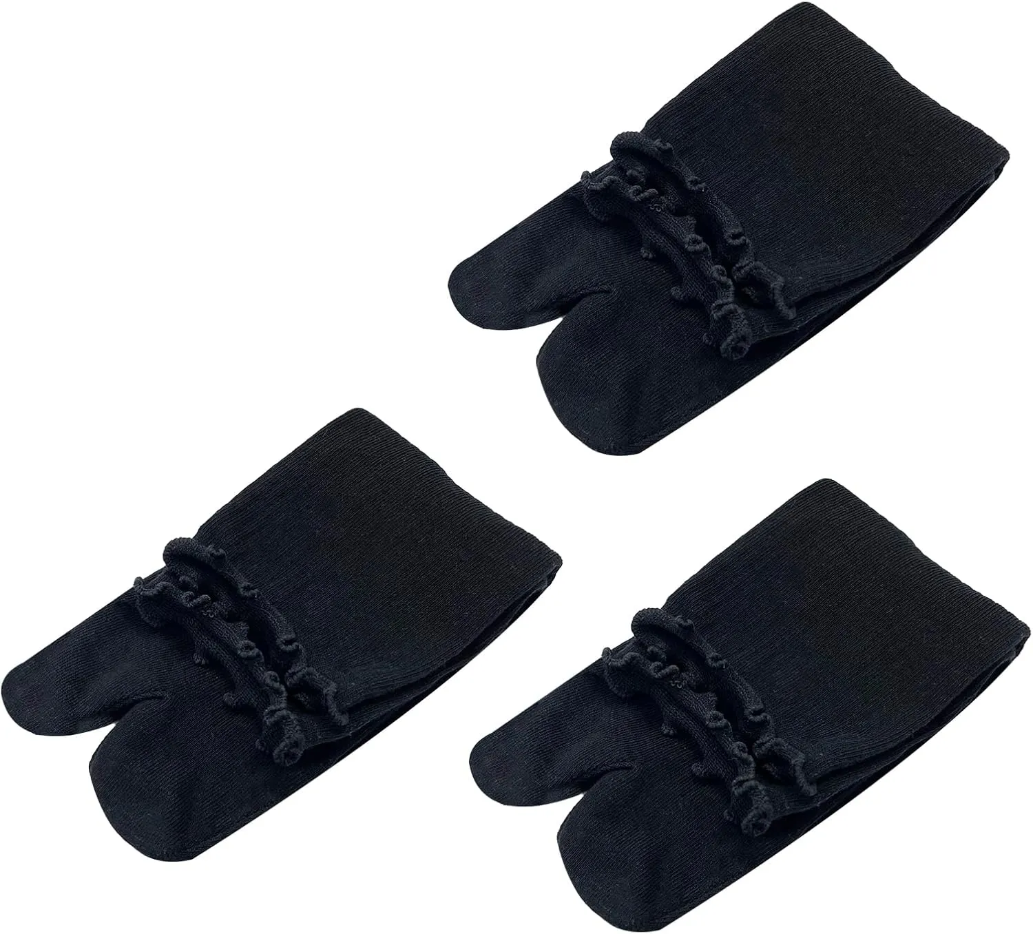3 Pairs Tabi Split Toe Japanese Socks Frilly Cotton Tabi Sandal Socks for Women