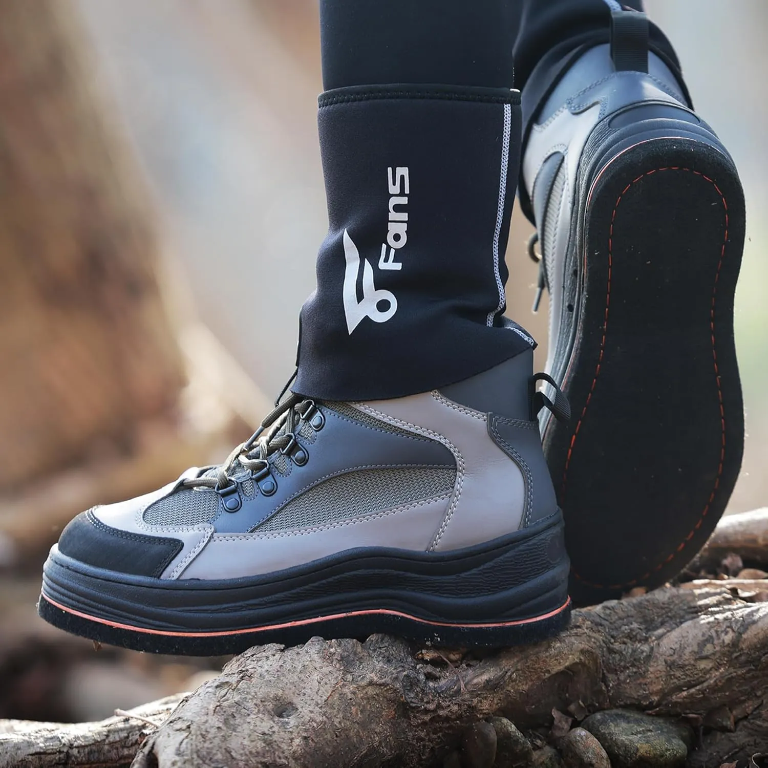 8 Fans Men's Wading Boots Non-Slip Felt Sole, Superior Comfort for Anglers, Perfect for Fly Fishing