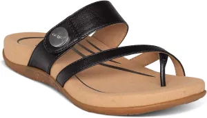 Aetrex Izzy Memory Foam Footbed Faux Leather Adjustable Orthopedic Slide Sandals for Women - Pressure Relief Pain Arch Support Sandals Women's