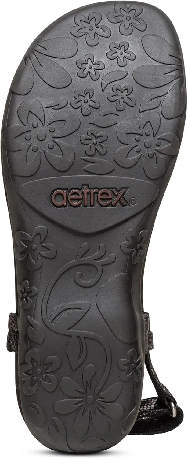 Aetrex Jane Casual Orthopedic Thong Sandals for Women - Adjustable Ankle Strap Memory Foam Womens Sandals with Arch Support