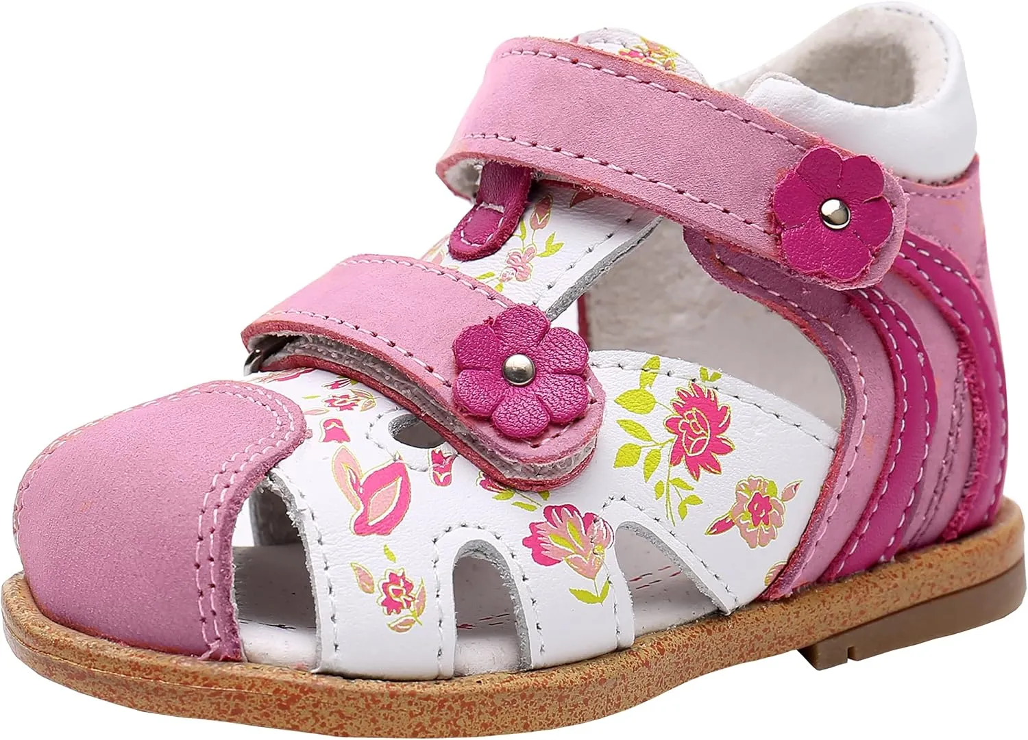 Ahannie Boys Girls Sandals for Toddler & Little Kids Closed Toe Summer Shoes with Hook Loop