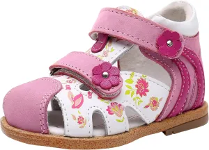 Ahannie Boys Girls Sandals for Toddler & Little Kids Closed Toe Summer Shoes with Hook Loop