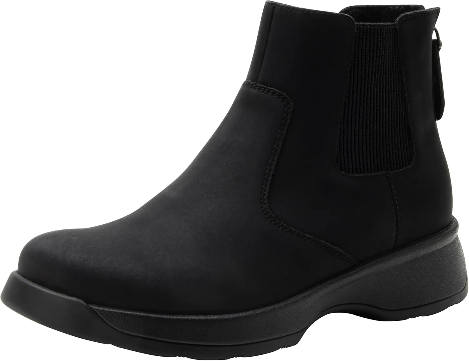 Alegria Womens Frankie Pull On Ankle Leather Chelsea Boot With Heel Zipper