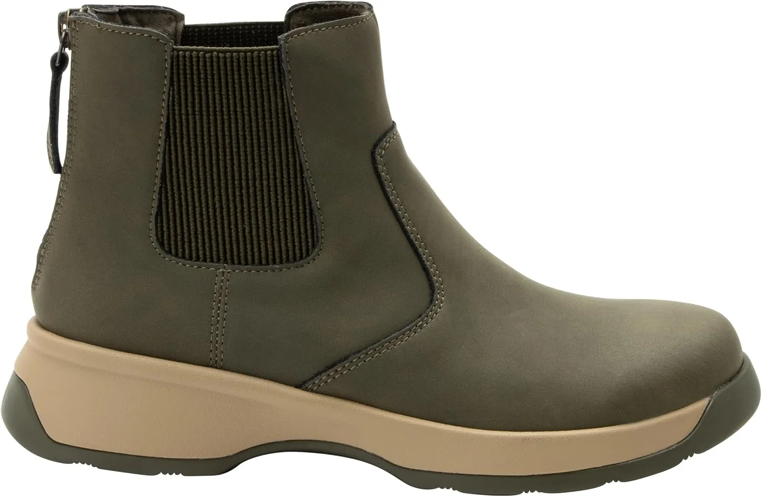 Alegria Womens Frankie Pull On Ankle Leather Chelsea Boot With Heel Zipper
