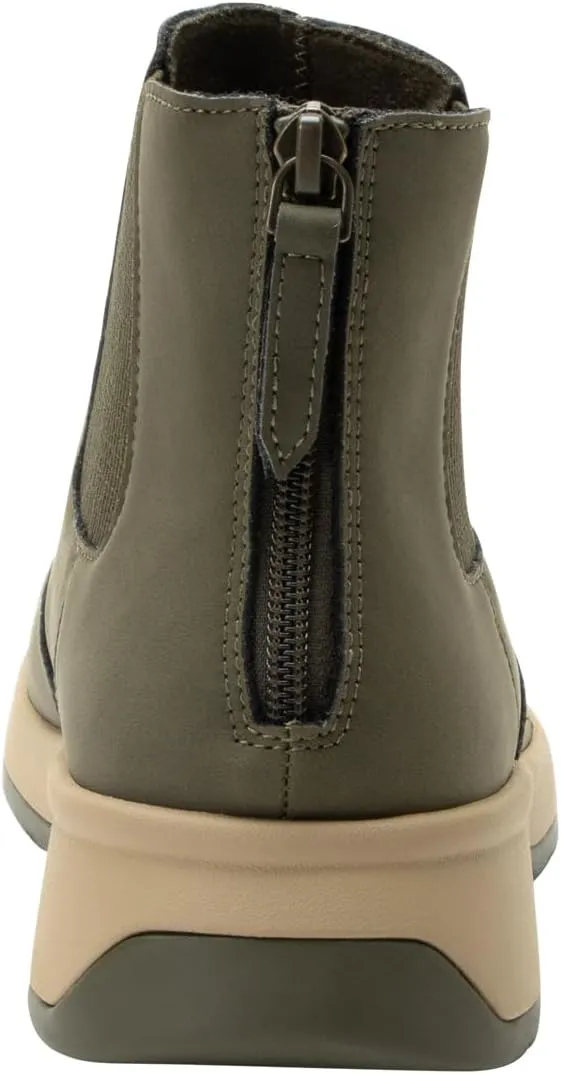 Alegria Womens Frankie Pull On Ankle Leather Chelsea Boot With Heel Zipper