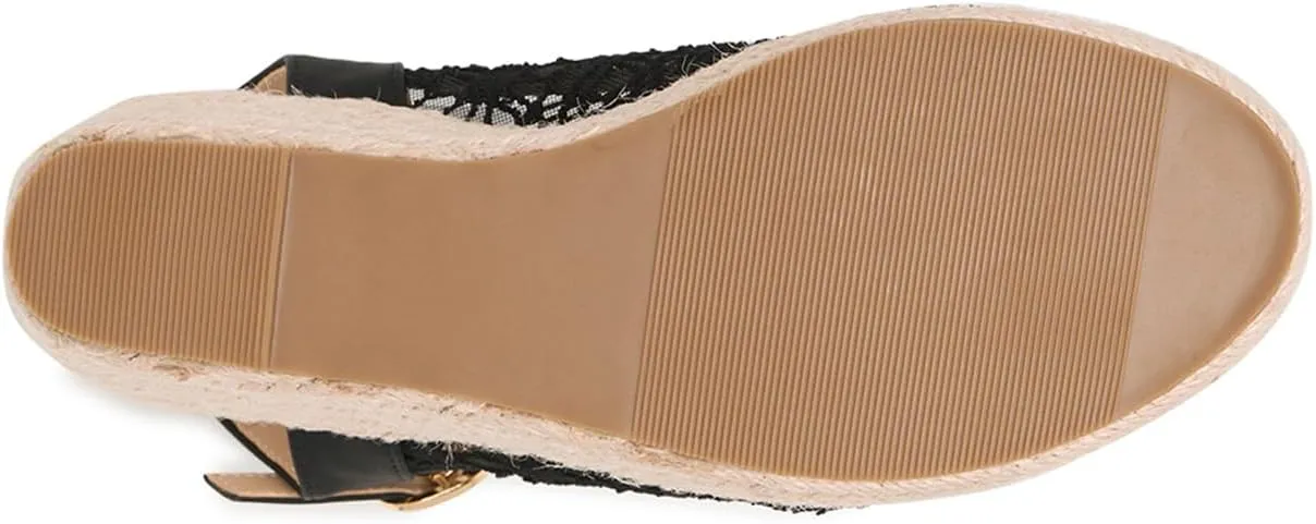 Alexis Leroy Wedge Heel Cut-Out Vamp Peep Toe Slingback Women's Sandals