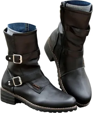 AMDBEL Womens Boots Ankle, Women's Ankle Boots Low Heel Slip On Boots Round Toe Ladies Party Short Booties Shoes