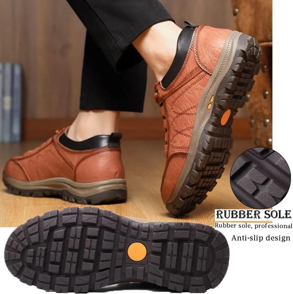 AngryMonkey Men Hiking Shoes Arch Support Anti-Fatigue Anti Slip Shock-Absorbing Outdoor Snow Warm Running Boots,Large Sizes 6 to 13