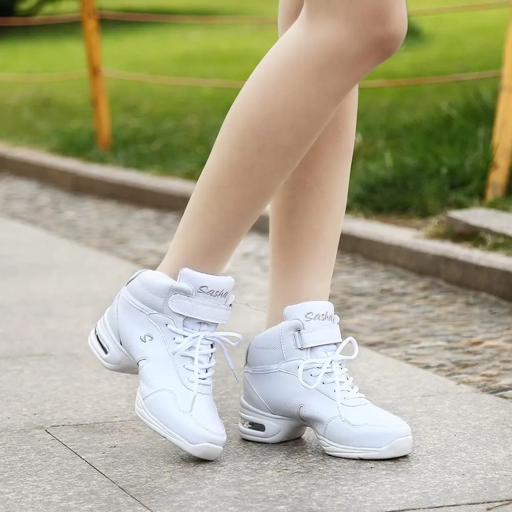 AOQUNFS Women's Jazz Dance Sneakers Lace-up Walking Dance Shoes,Model B51