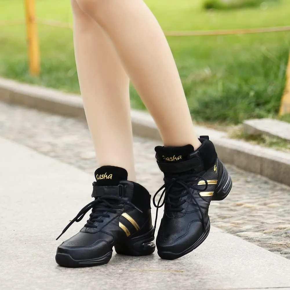 AOQUNFS Women's Jazz Dance Sneakers Lace-up Walking Dance Shoes,Model B51