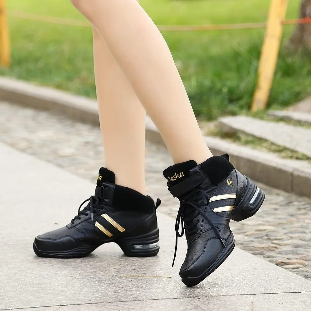 AOQUNFS Women's Jazz Dance Sneakers Lace-up Walking Dance Shoes,Model B51