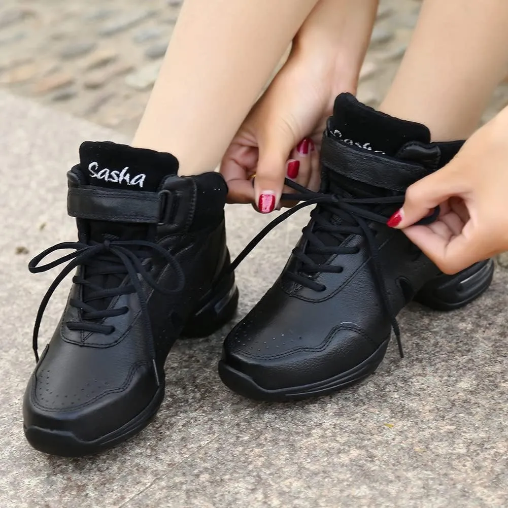AOQUNFS Women's Jazz Dance Sneakers Lace-up Walking Dance Shoes,Model B51