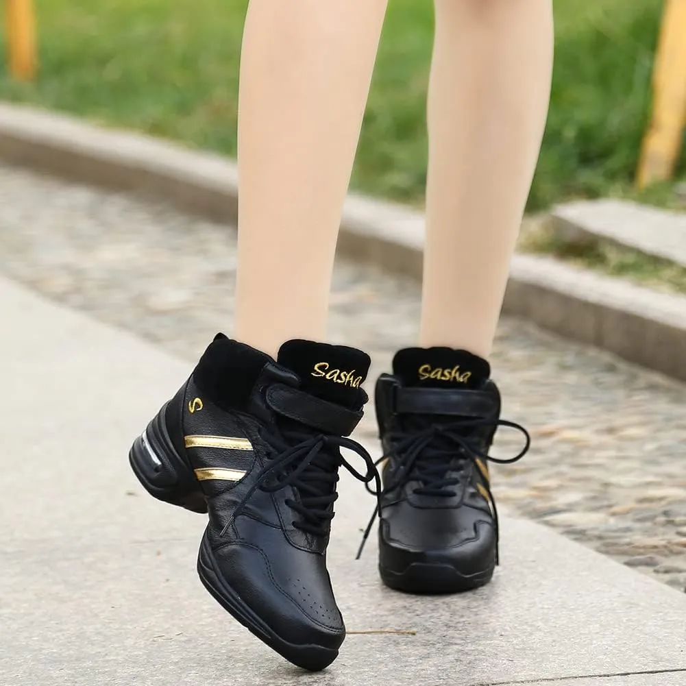 AOQUNFS Women's Jazz Dance Sneakers Lace-up Walking Dance Shoes,Model B51