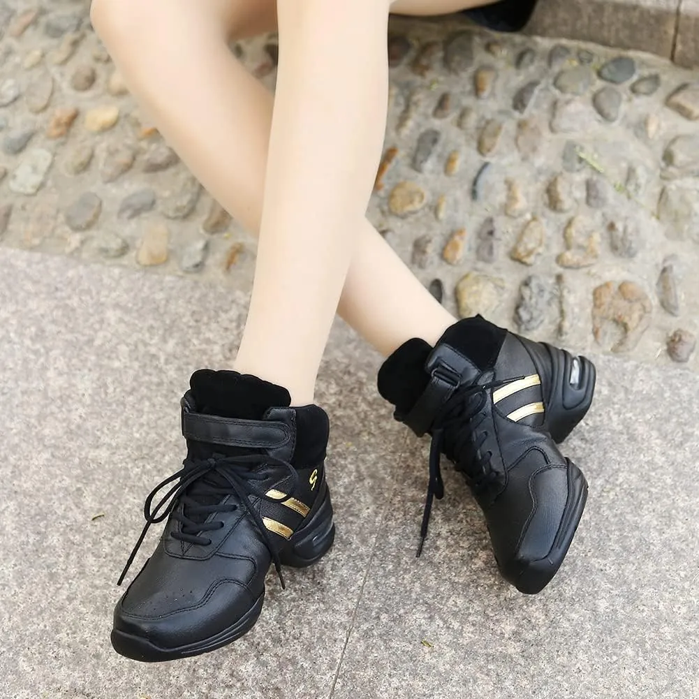 AOQUNFS Women's Jazz Dance Sneakers Lace-up Walking Dance Shoes,Model B51