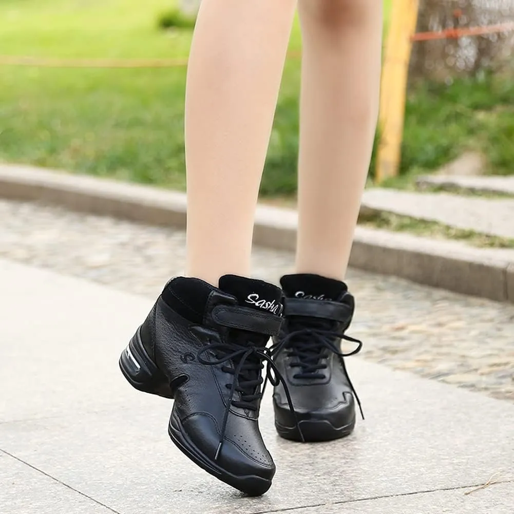 AOQUNFS Women's Jazz Dance Sneakers Lace-up Walking Dance Shoes,Model B51