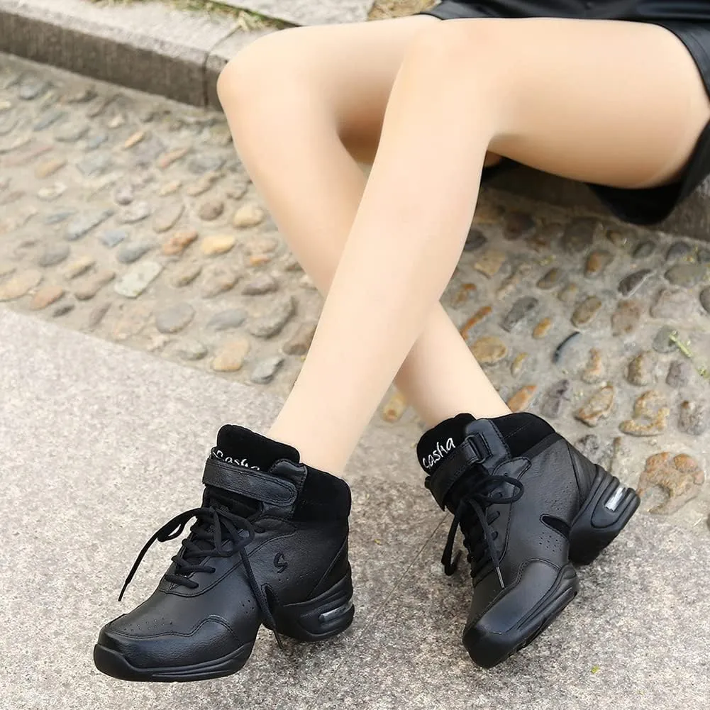 AOQUNFS Women's Jazz Dance Sneakers Lace-up Walking Dance Shoes,Model B51