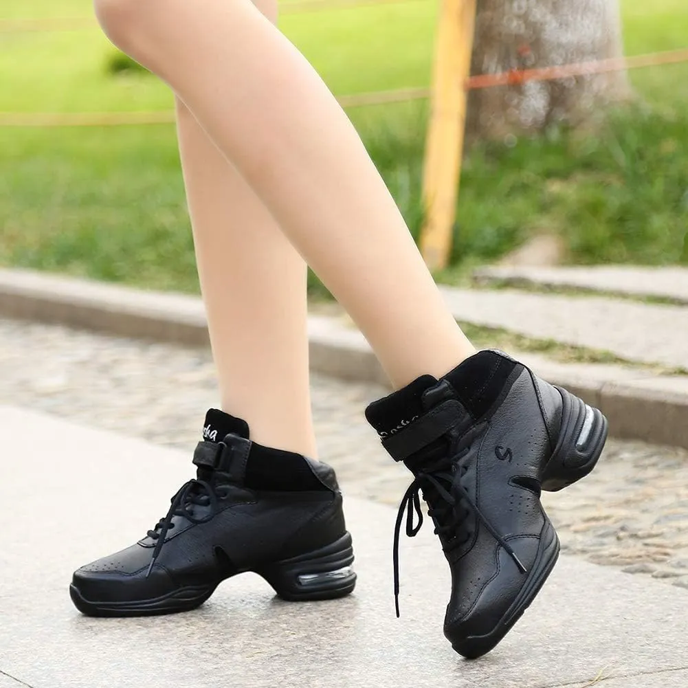 AOQUNFS Women's Jazz Dance Sneakers Lace-up Walking Dance Shoes,Model B51