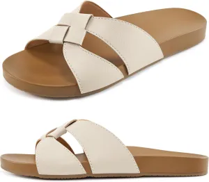 Arch Support Sandals for Women: Comfortable Dressy Summer Slides - Ladies Walking Beach Shoes Indoor Outdoor