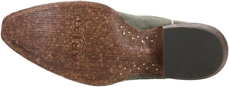 ARIAT Womens Jukebox Embroidered Snip Toe Casual Boots Mid Calf Low Heel 1-2" - Brown