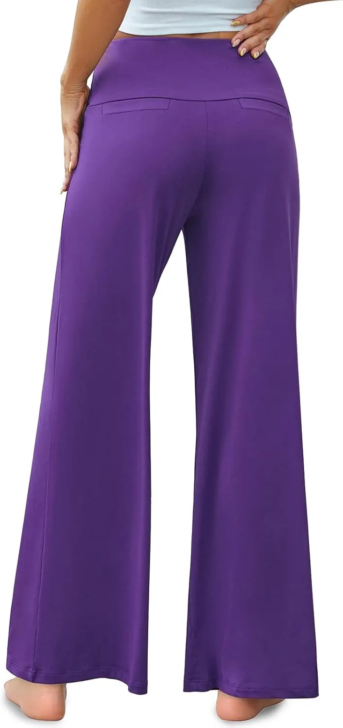 Arolina Women's Stretchy Wide Leg Palazzo Lounge Pants Casual Comfy High Waist Palazzo Pants