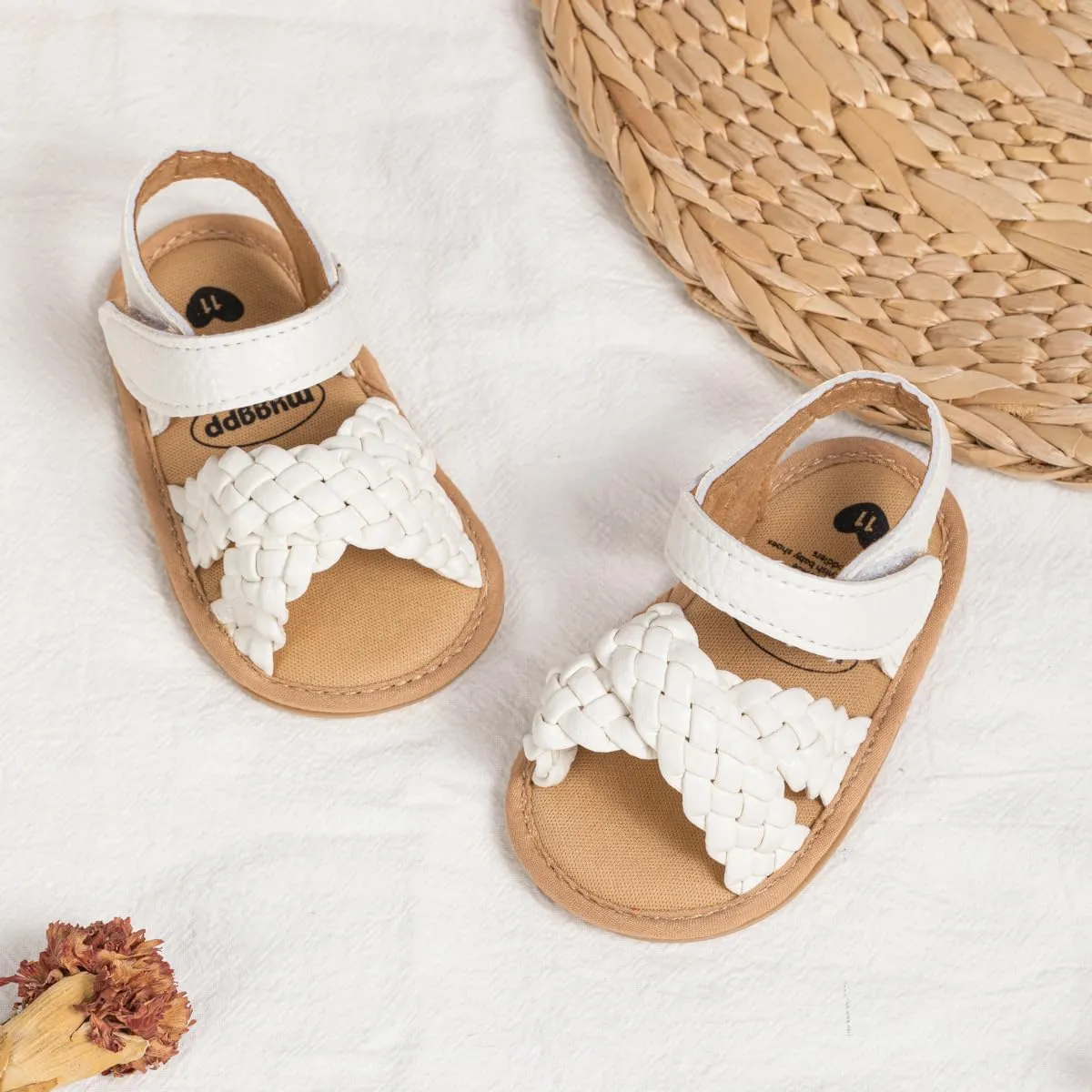 Babelvit Infant Baby Girl Boy Sandals Comfort Premium Summer Outdoor Casual Beach Shoes with Flower Bowknot Anti Slip Rubber Sole Newborn Toddler Prewalker First Walking Shoes