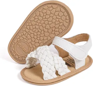 Babelvit Infant Baby Girl Boy Sandals Comfort Premium Summer Outdoor Casual Beach Shoes with Flower Bowknot Anti Slip Rubber Sole Newborn Toddler Prewalker First Walking Shoes