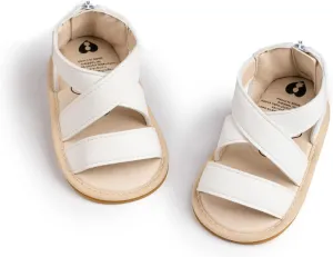 Babelvit Infant Baby Girl Boy Sandals Comfort Premium Summer Outdoor Casual Beach Shoes with Flower Bowknot Anti Slip Rubber Sole Newborn Toddler Prewalker First Walking Shoes