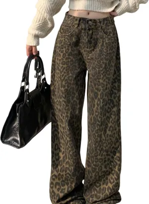 Baggy Jeans for Women Y2K Low Rise High Street Boyfriend Pants Vintage Teen Girls Hiphop Wide Leg Denim Trousers