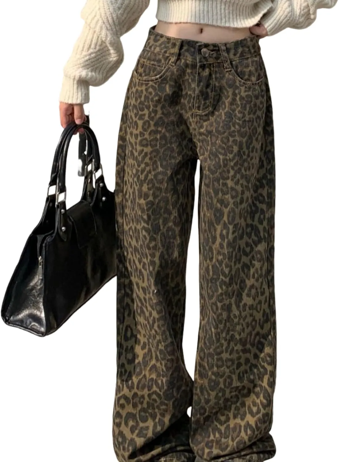 Baggy Jeans for Women Y2K Low Rise High Street Boyfriend Pants Vintage Teen Girls Hiphop Wide Leg Denim Trousers