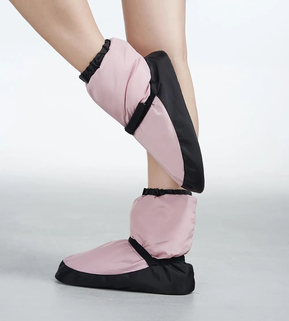 Ballet Warm Up Booties for Women, Flat Dance Shoes Ankle Boots with Strap