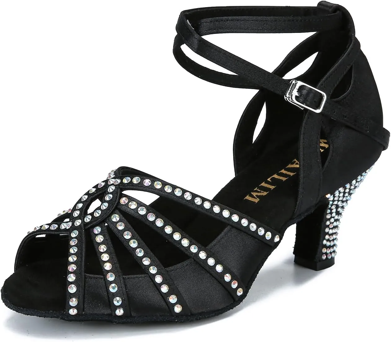 Ballroom Rhinestone Dance Shoes Women Latin Salsa Bachata Social Dancing Sandals L6885