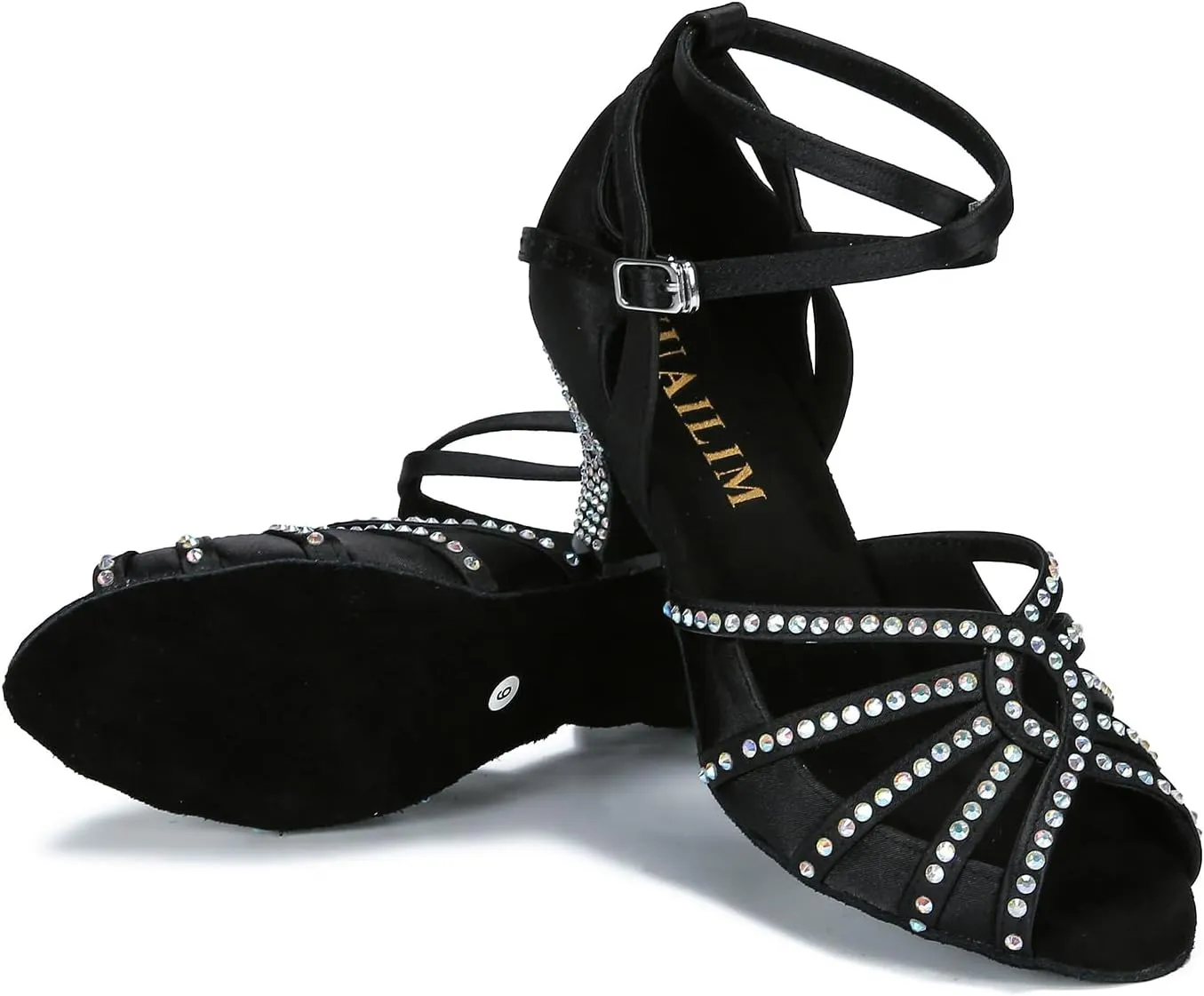 Ballroom Rhinestone Dance Shoes Women Latin Salsa Bachata Social Dancing Sandals L6885