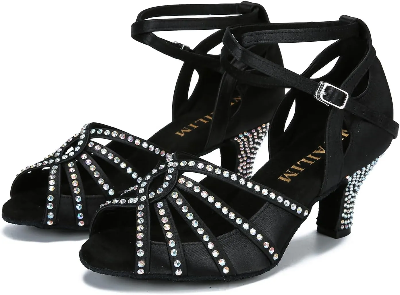 Ballroom Rhinestone Dance Shoes Women Latin Salsa Bachata Social Dancing Sandals L6885