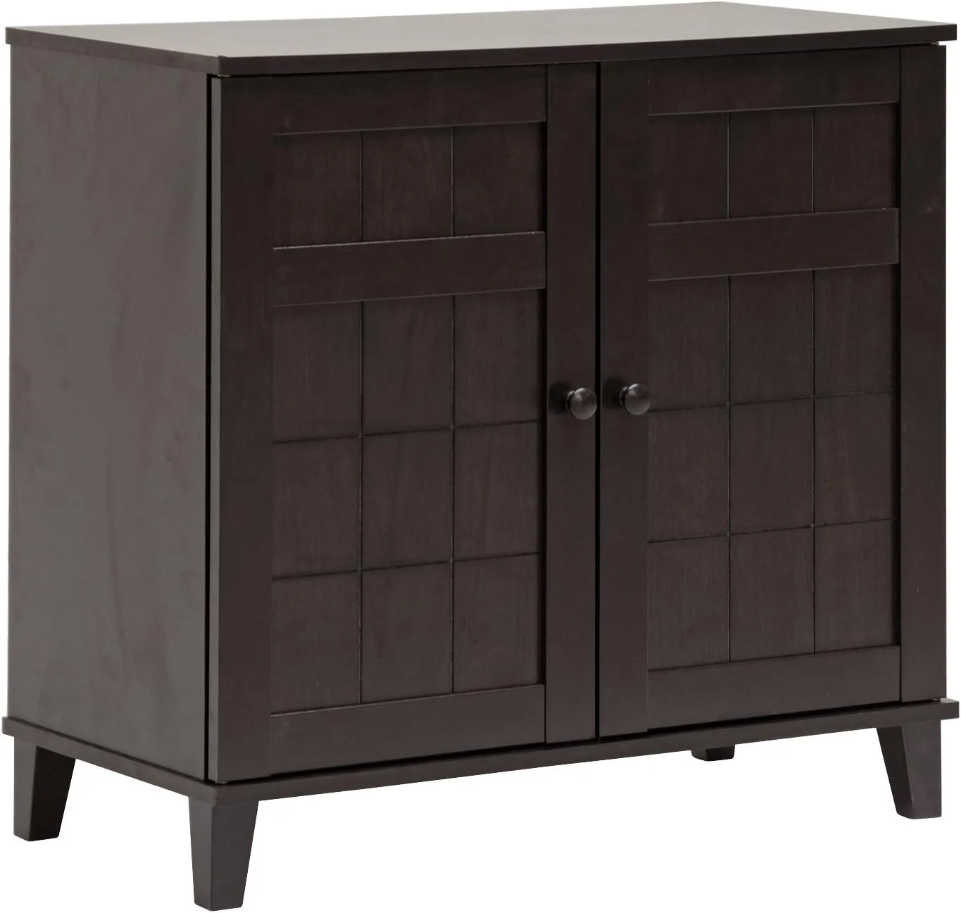 Baxton Studio Glidden Dark Brown Wood Modern Shoe Cabinet (Short)