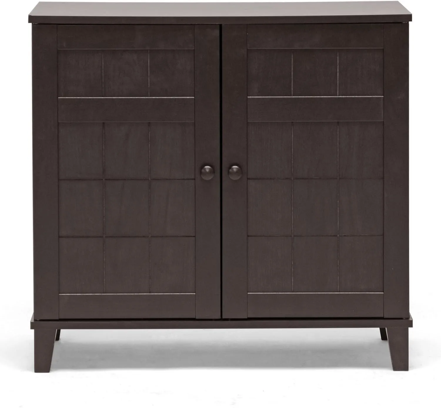 Baxton Studio Glidden Dark Brown Wood Modern Shoe Cabinet (Short)