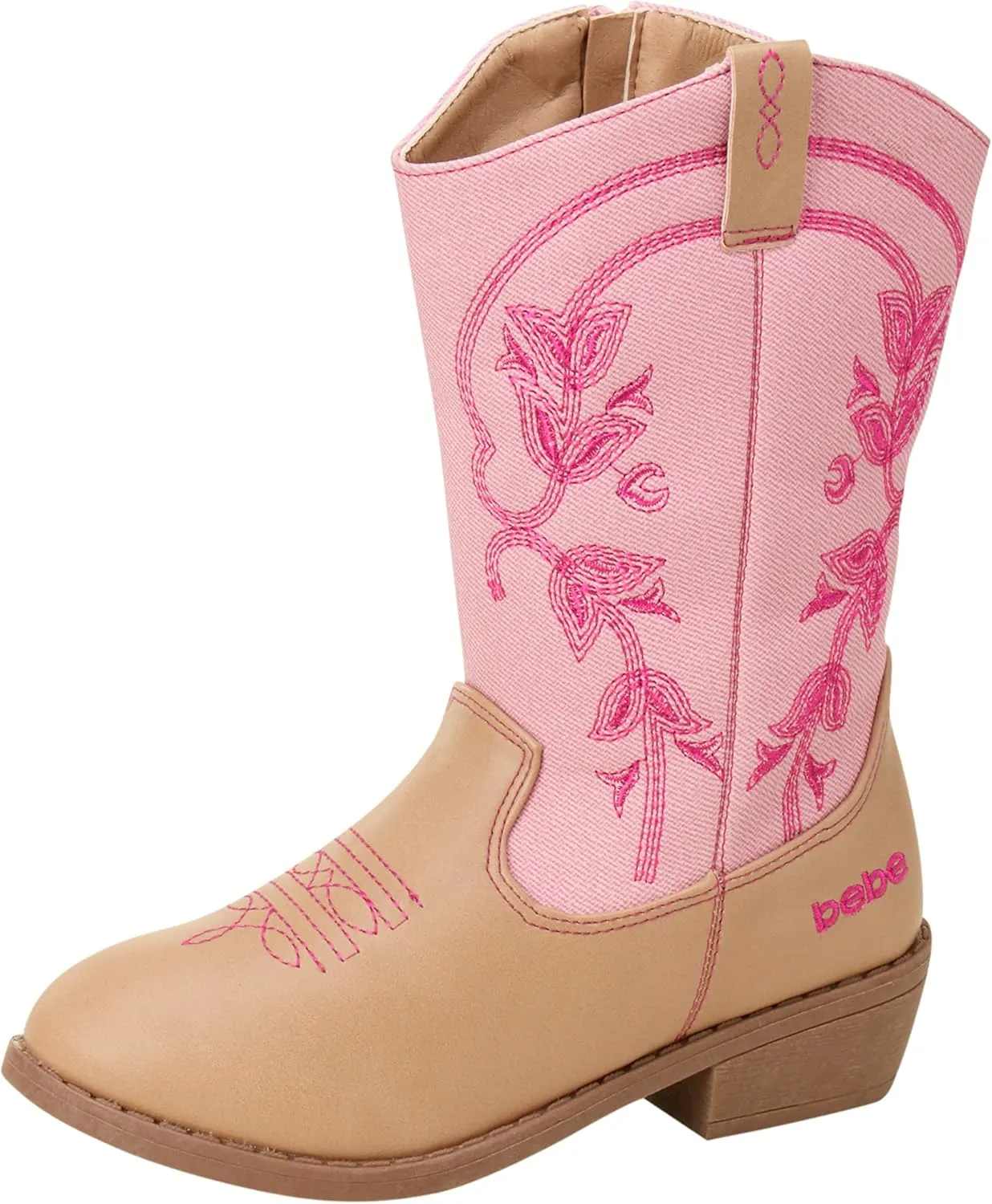 bebe Girls' Cowboy Boots - Classic Western Country Cowgirl Boots - Mid Calf Riding Shoes for Toddlers Little and Big Girls