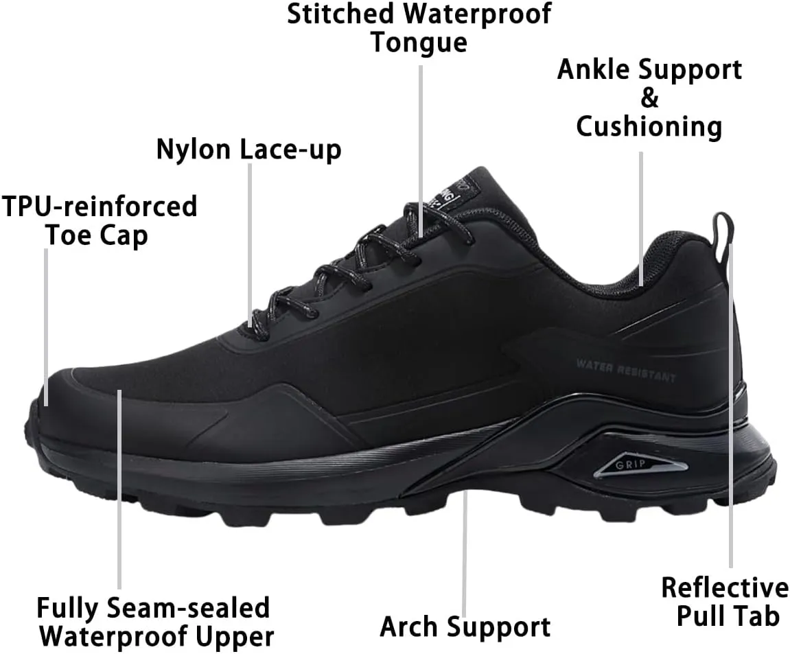 Bitiger Men's Trail Running Waterproof: Lightweight Outdoor Sneakers for Backpacking Trips