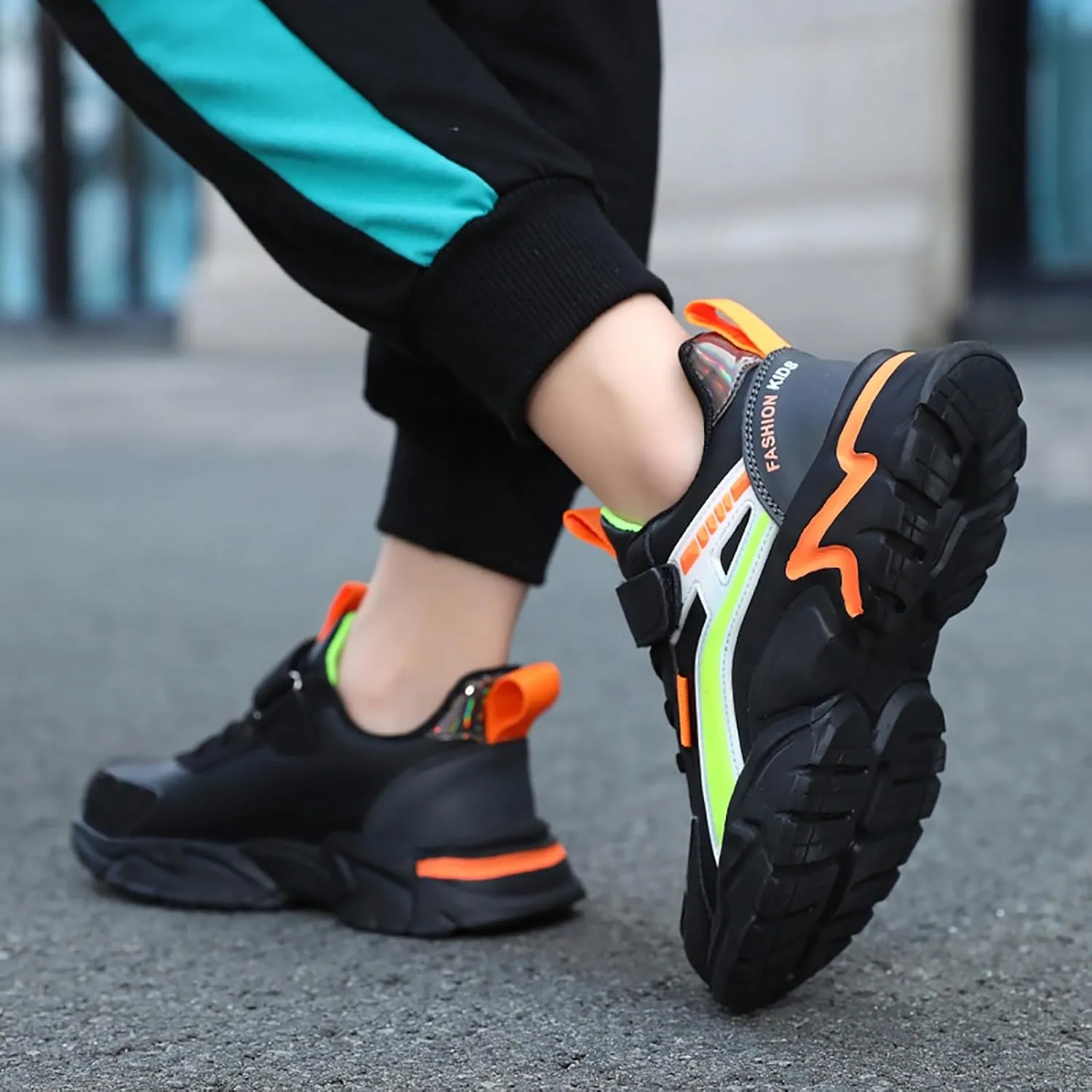 Boys Girls Running Shoes Kids Chunky Platform Toddler Sneakers Lightweight Lace Up Tennis Shoes Gym Athletic Shoes