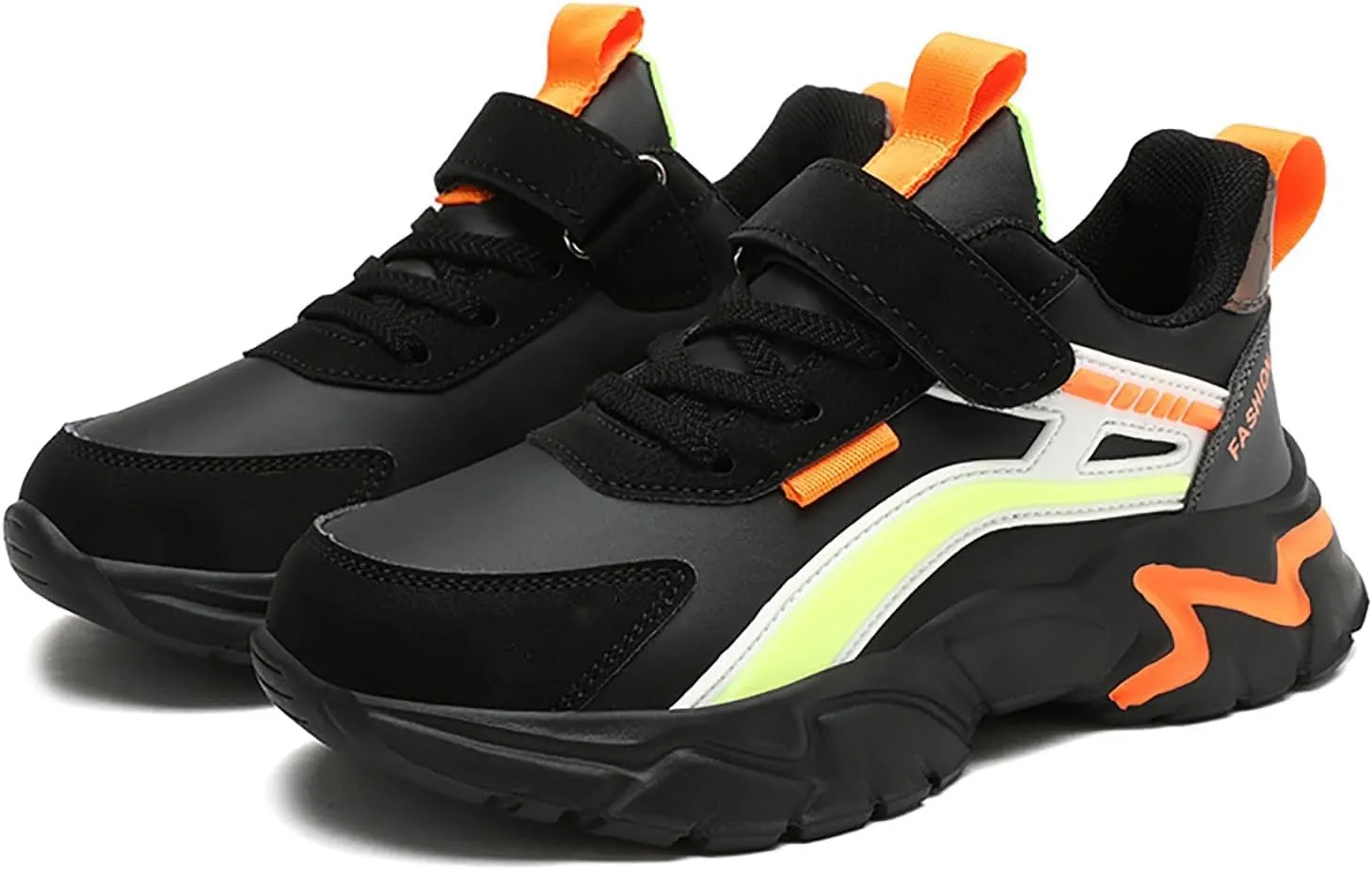 Boys Girls Running Shoes Kids Chunky Platform Toddler Sneakers Lightweight Lace Up Tennis Shoes Gym Athletic Shoes