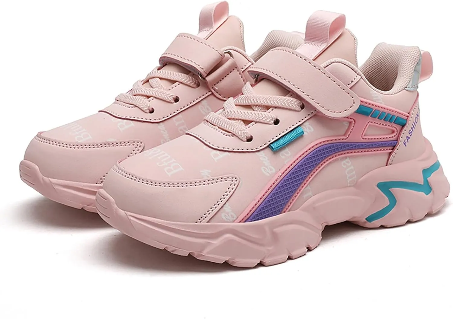 Boys Girls Running Shoes Kids Chunky Platform Toddler Sneakers Lightweight Lace Up Tennis Shoes Gym Athletic Shoes