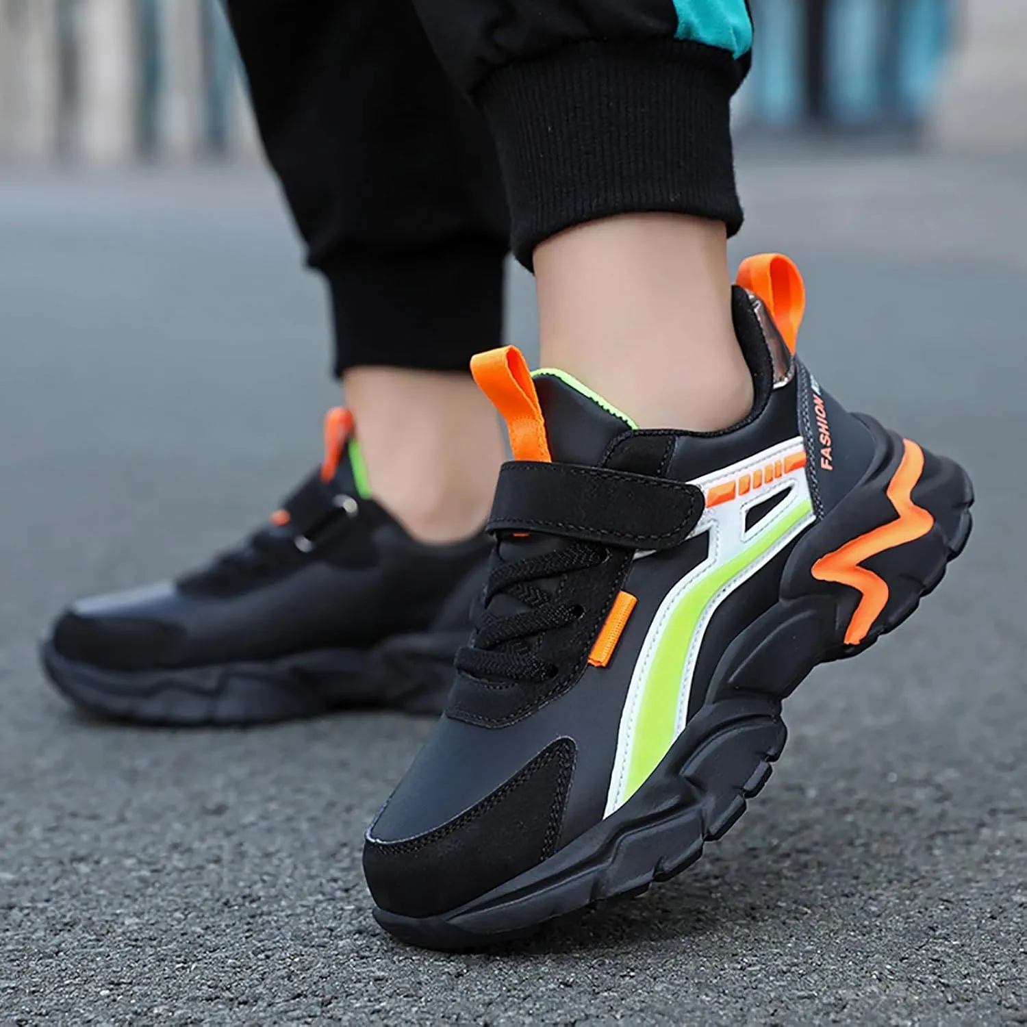 Boys Girls Running Shoes Kids Chunky Platform Toddler Sneakers Lightweight Lace Up Tennis Shoes Gym Athletic Shoes