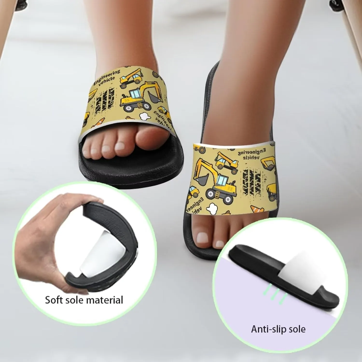 Boys Sandals with Non Slip Footbed Casual Slides Sandals Open Toes Flat