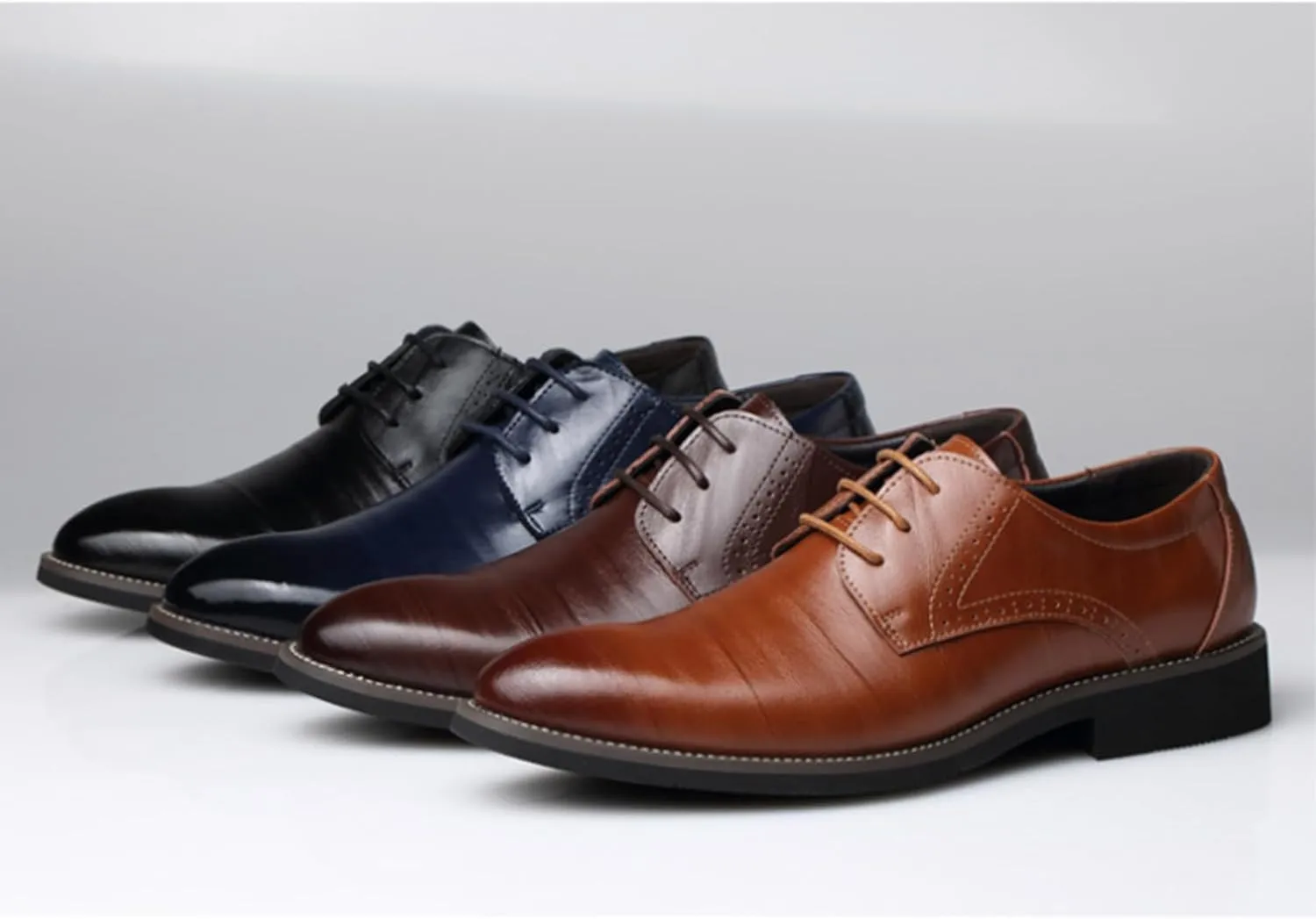 Business Tuxedo Shoes for Men Lace Up Pointed Toe Wedding Oxfords Shoes Fashion Retro Modern Formal Prom Dress Shoes