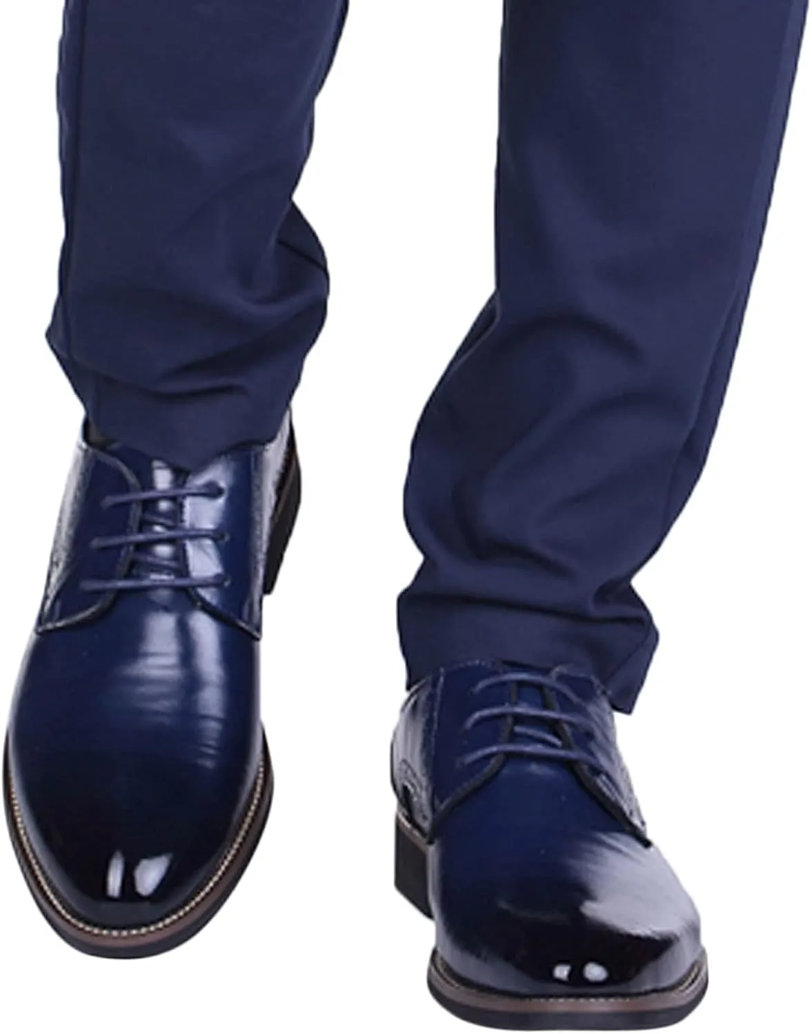 Business Tuxedo Shoes for Men Lace Up Pointed Toe Wedding Oxfords Shoes Fashion Retro Modern Formal Prom Dress Shoes