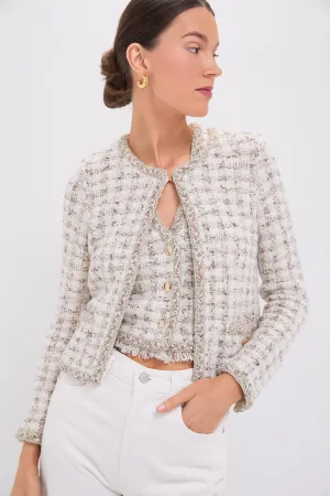 Cafe Au Lait Houndstooth Crewneck Jacket