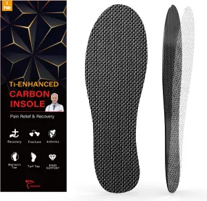 Carbon Fiber Insole 1 Pair Titanium-Enhanced for Recover Quicker of Turf Toe, Foot Fractures, Hallux Rigidus, Limitus, Rigid Shoe Insert for Sports, Hiking, Trekking, Basketball, Running Faster,235mm