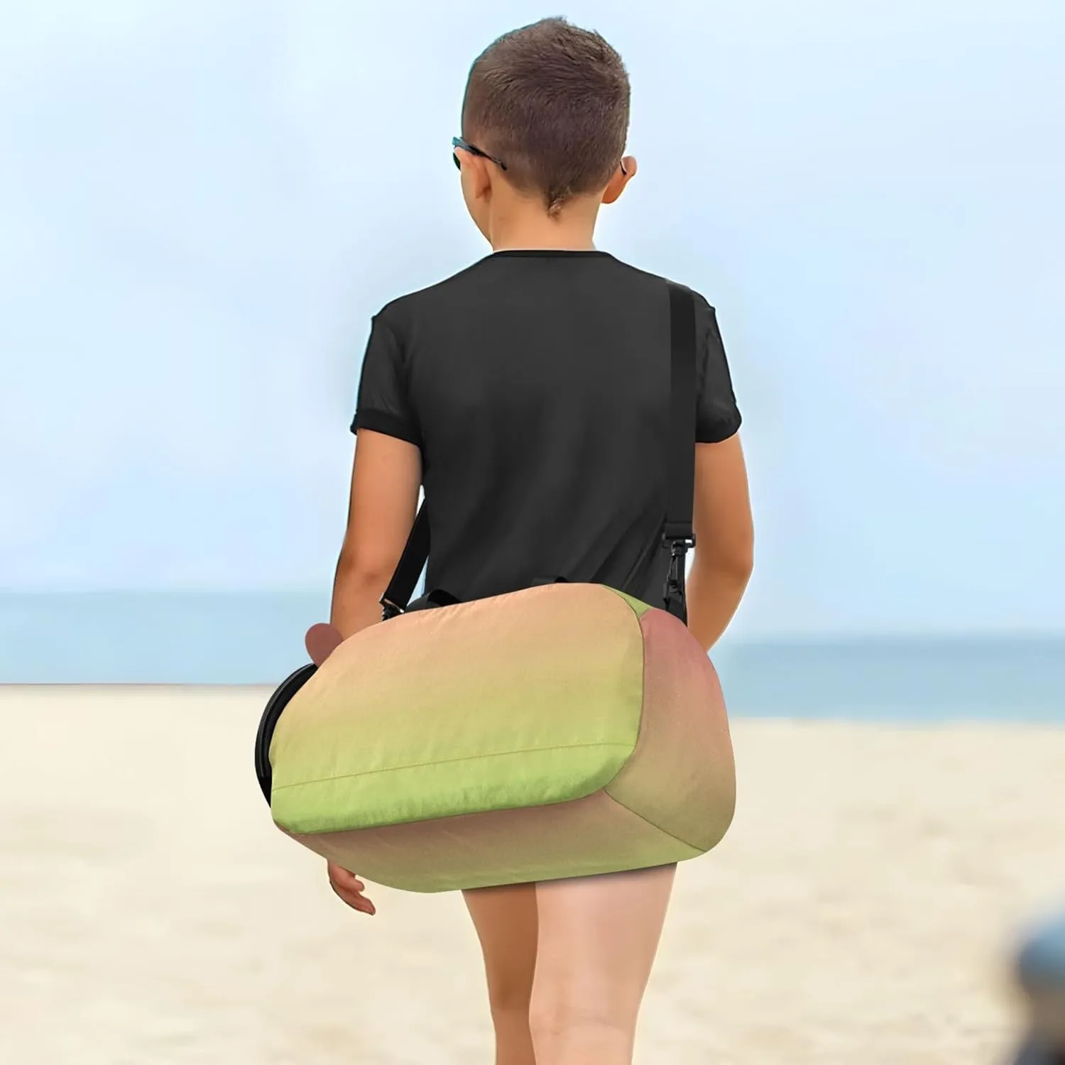 Carry on Duffel Bag Boys Toddler Weekender Bags Girls Duffle Bags for Travel Sports Duffle Bag Coral Pink Grass Green Gradient