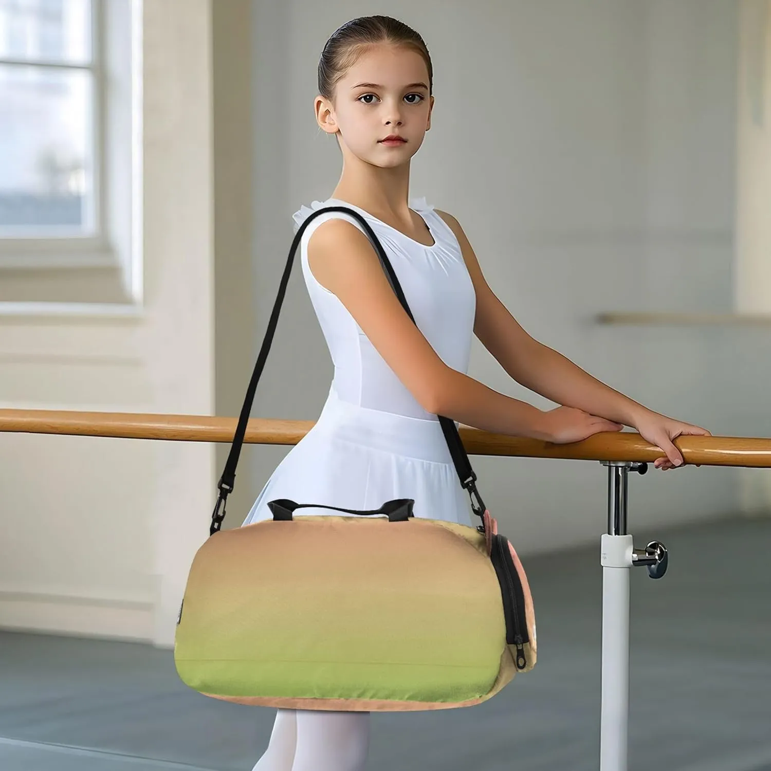 Carry on Duffel Bag Boys Toddler Weekender Bags Girls Duffle Bags for Travel Sports Duffle Bag Coral Pink Grass Green Gradient