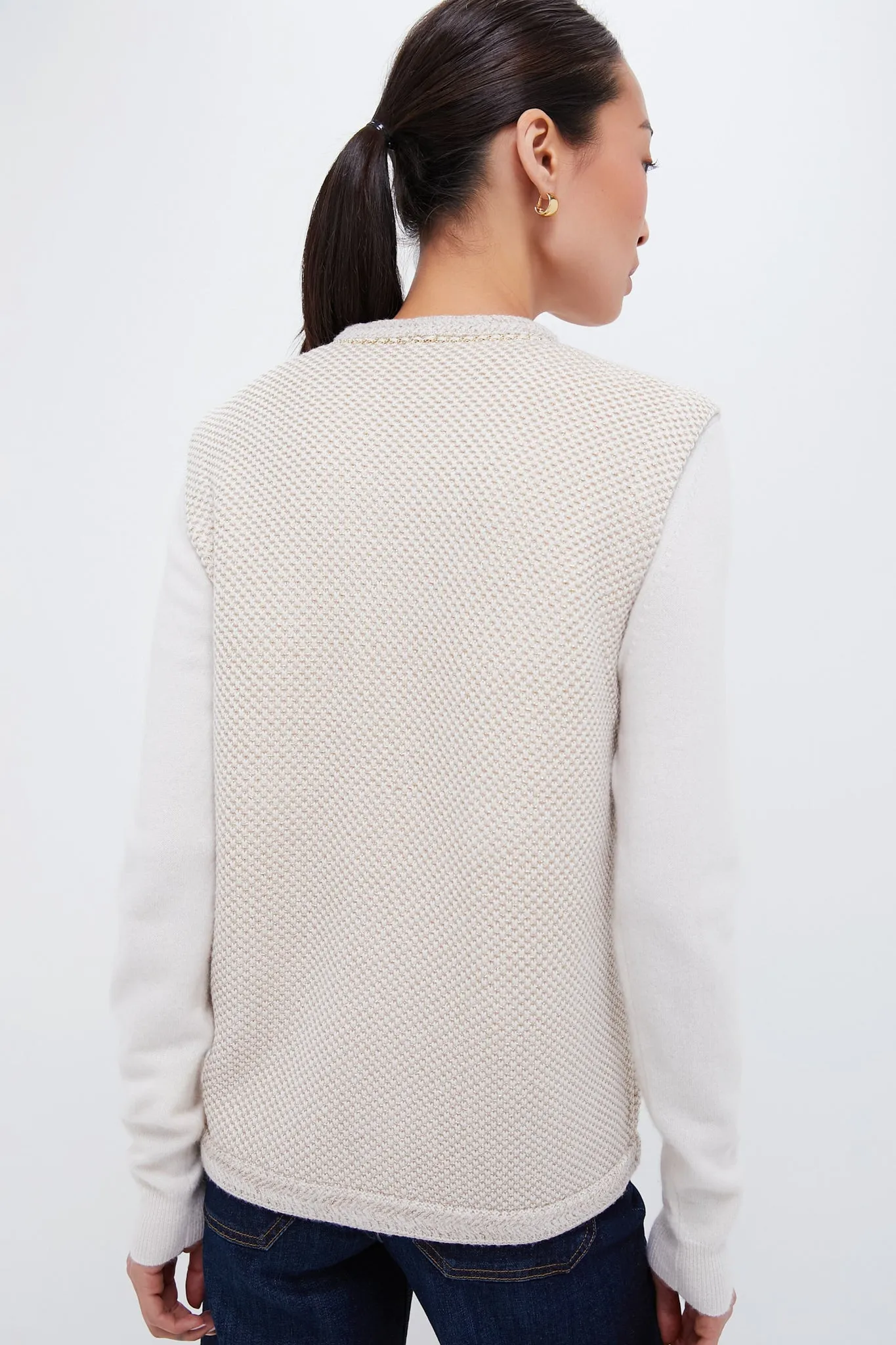 Champagne Metallic Boucle Gilet